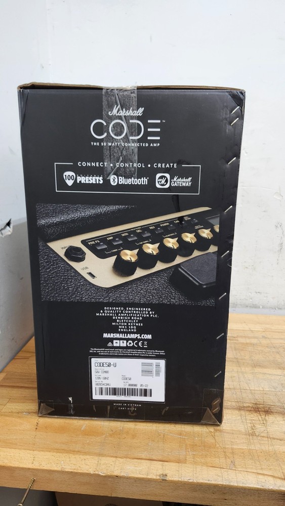 Marshall CODE 50W 1x12 Guitar Combo Amp Black- New Open Box