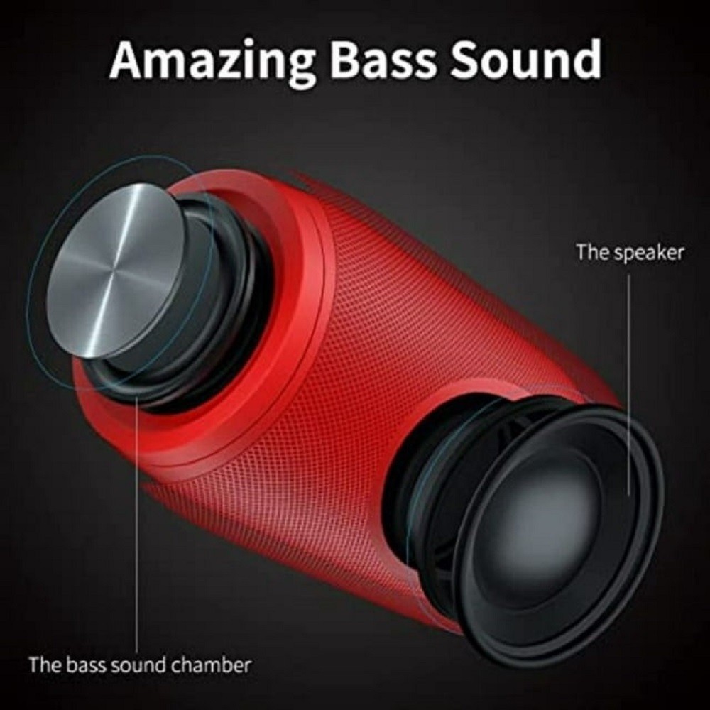 Musibaby Bluetooth Wireless Speaker, Pure Red - Portable