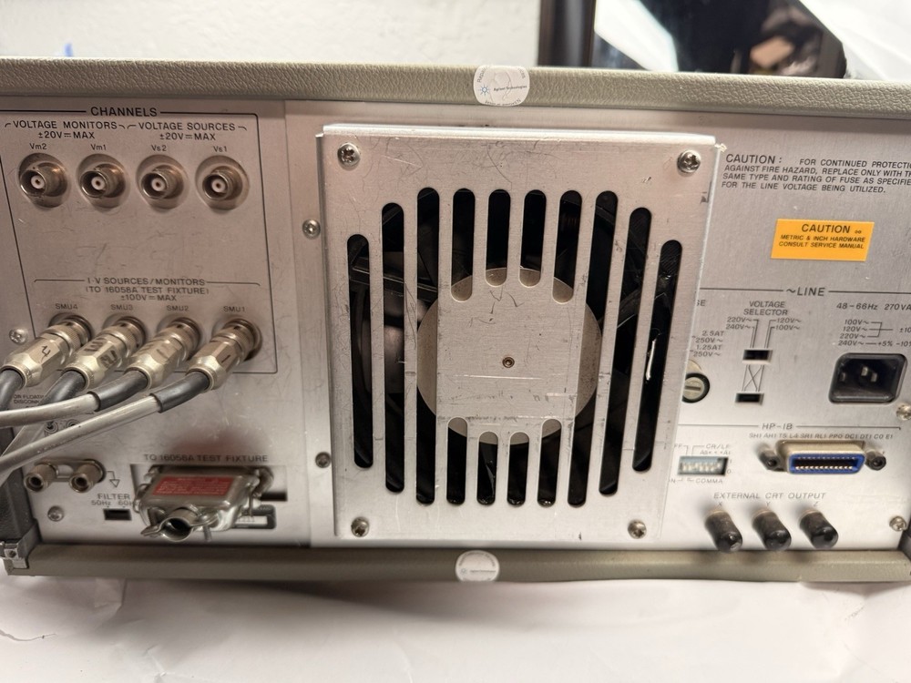 HP 4145A Semiconductor Parameter COME WITH HP 16058A TEST FIXTURE Whit Software