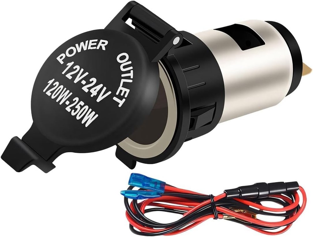 Cigarette Lighter Socket, DC 12V Waterproof Car Power Outlet Socket Replacement