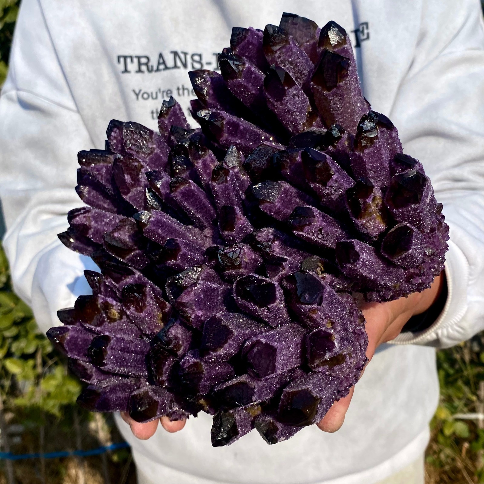 6.34LB New find purple Phantom Quartz Crystal Cluster mineral samples healing
