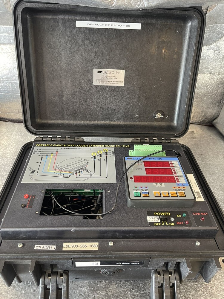 SATEC EDL172XR EXTENDED RANGE PORTABLE EVENT AND DATA LOGGER