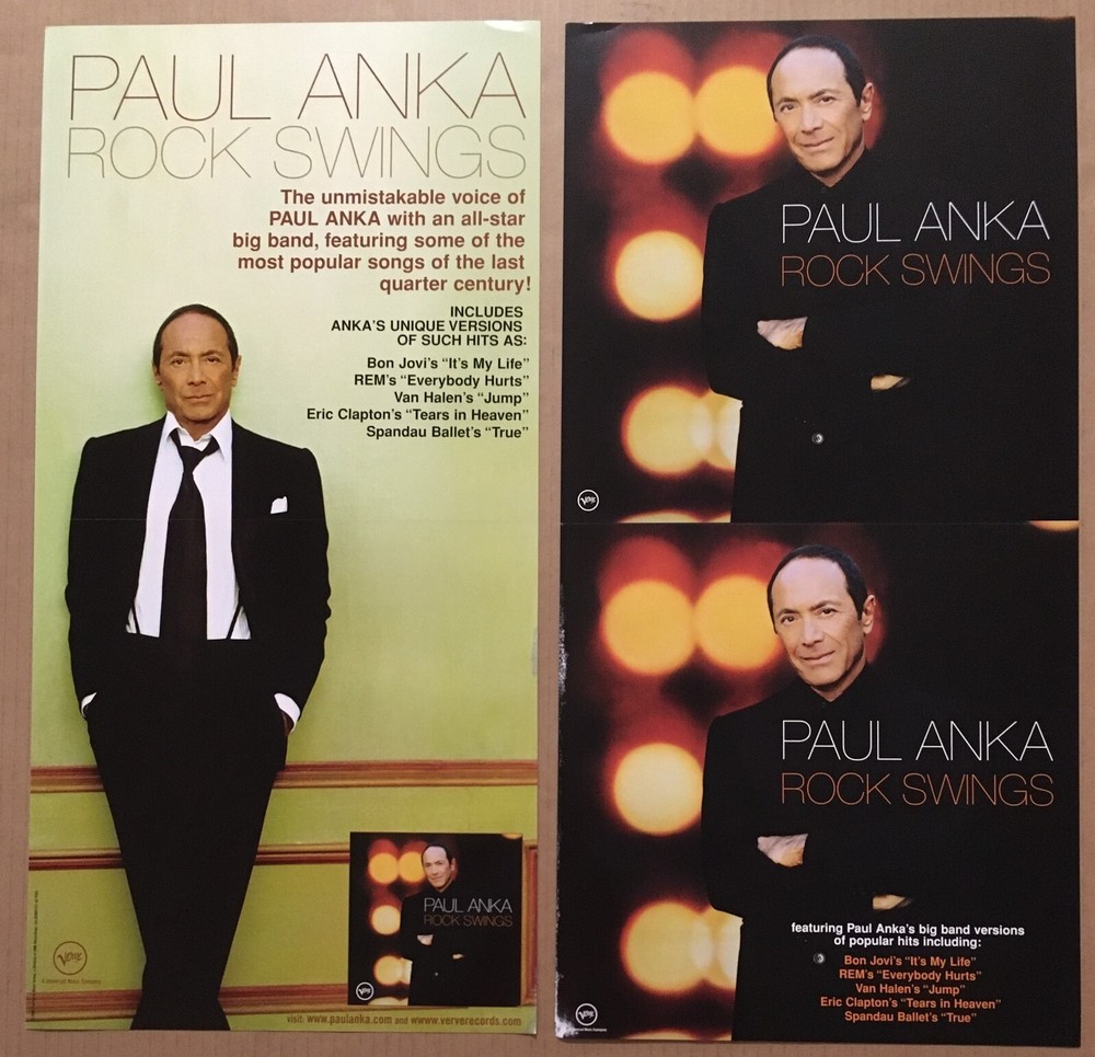 PAUL ANKA  Double Sided PROMO POSTER FLAT for 2005 CD Bon Jovi R.E.M. Van Halen