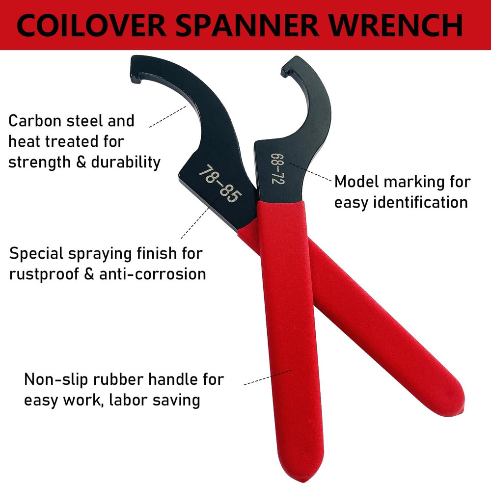 10Pcs Coilover Spanner Wrench Set Universal Shock Adjustment Hook Tool Suspensio