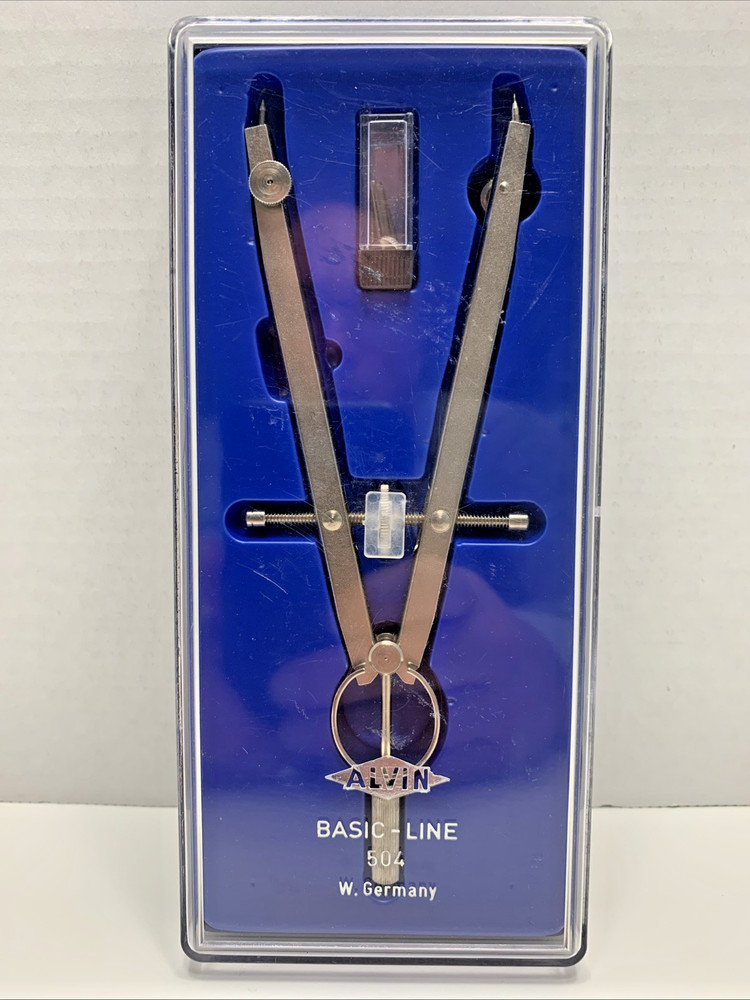 ALVIN Compass Basic-Line 504 New Sealed ~ Vintage Drafting ~ Made in W. Germany