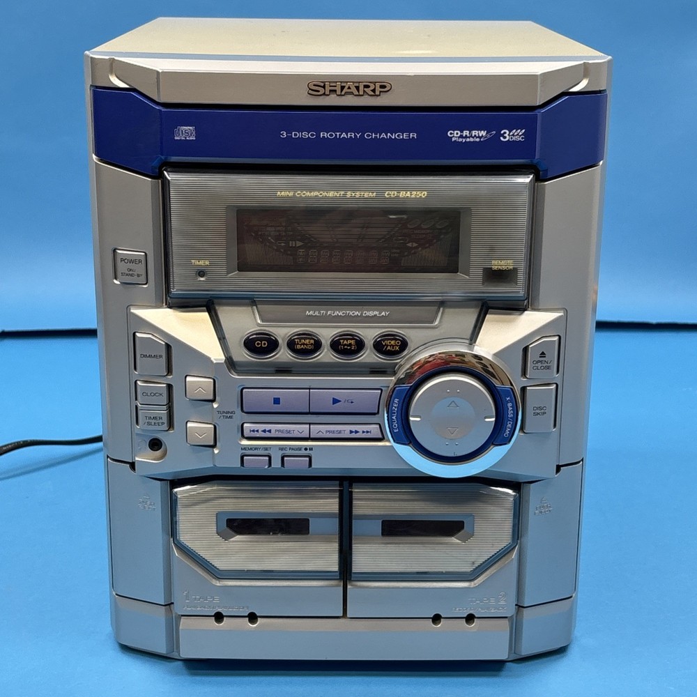 Vintage Sharp CD-BA2100 3 CD Changer Player Cassette Receiver