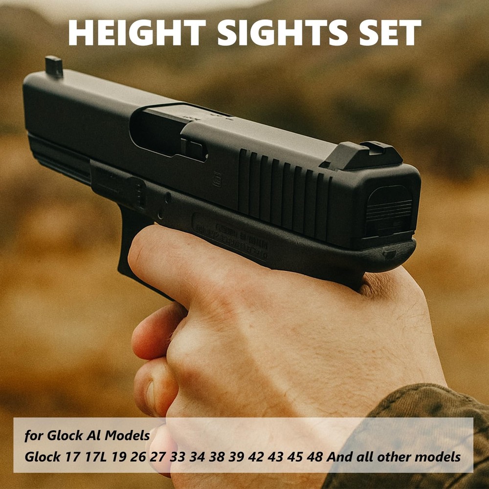 Suppressor Height Sight Set for Glock - Optical Compatible, High Black