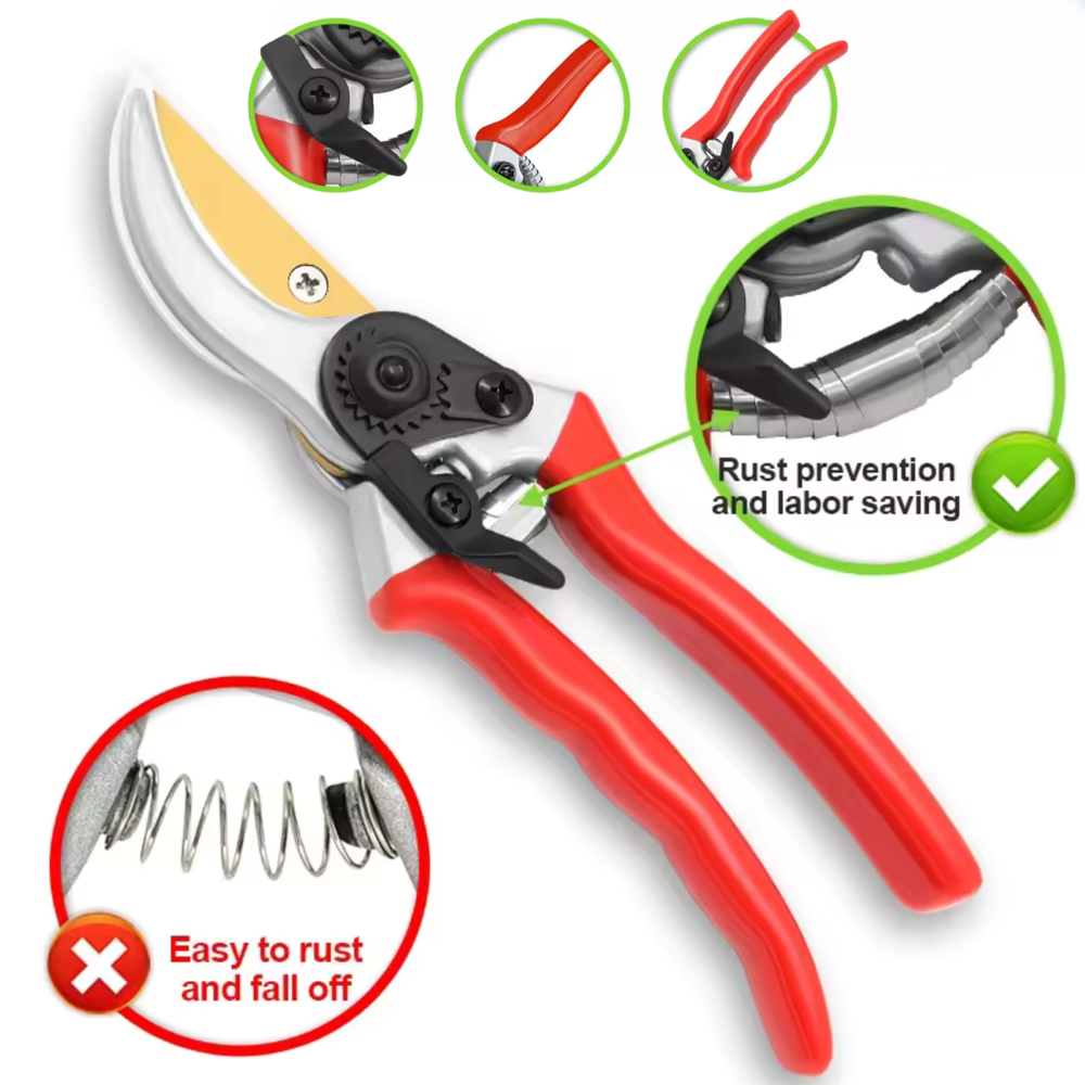 Pro Pruners 8" Professional Sharp Bypass Pruning Shears, Hand Pruners, Clippers