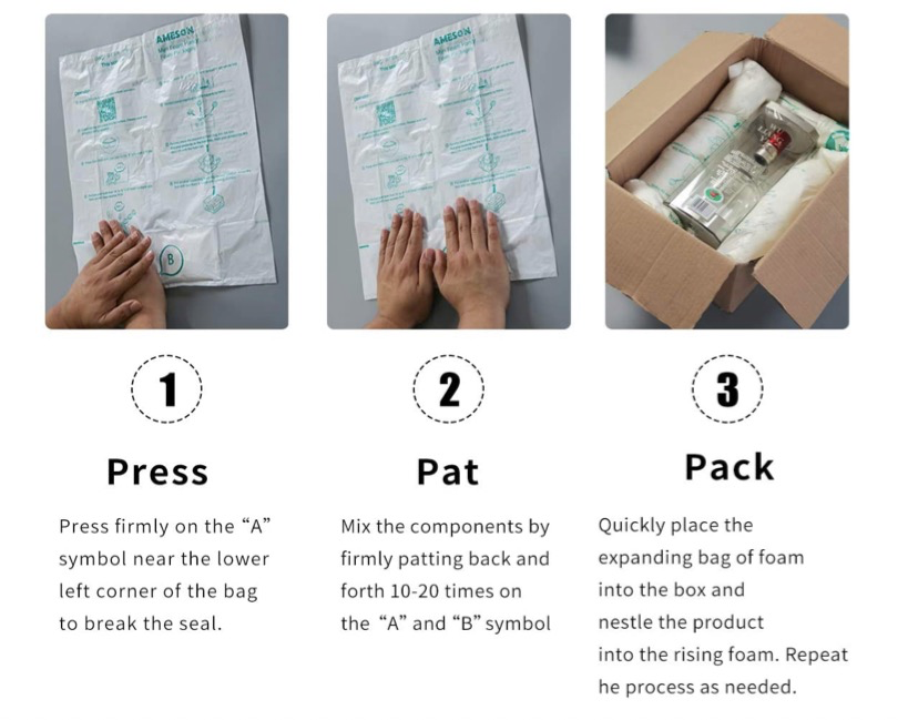 Instant foam bag #80 Quick Pack Foam Packaging, 4 pack