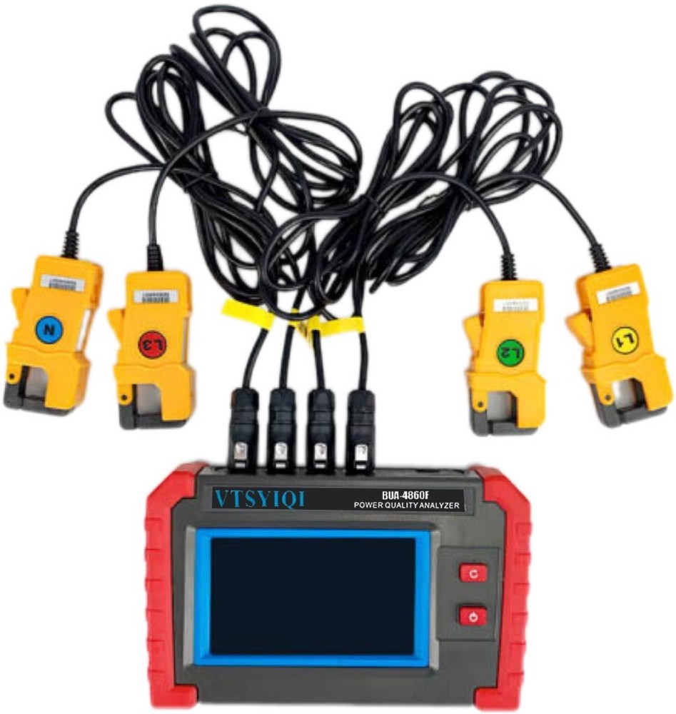 Power Quality Meter Analyzer Recorded Waveforms and Parameters Current Clamp 10A