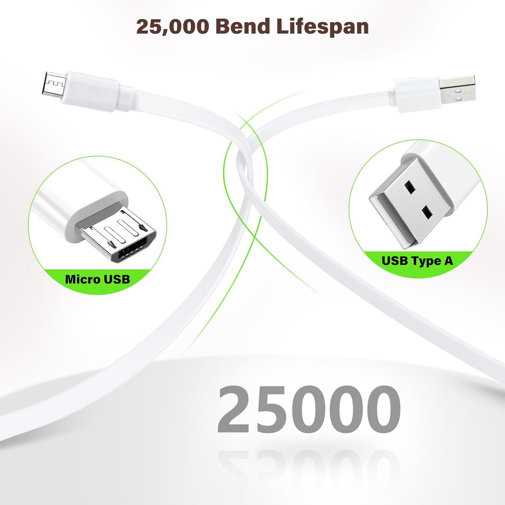 25Ft Micro USB Extension Cable Compatible with Eufy Security Indoor Cam E220/P24