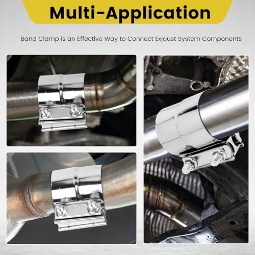 Pcs Exhaust Clamp Butt Joint 304 Stainless Steel Band Lap Joint Band 3.0 inch 2