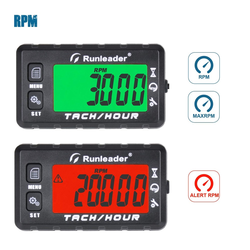Digital Self-Powered Hours Tachometer,Maintenance Reminder,Backlights Display...
