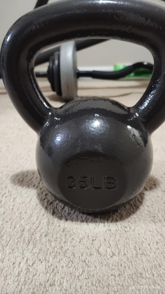 Solid Cast Iron Kettlebell (45 lbs) with Textured Grip for Ultimate Performance