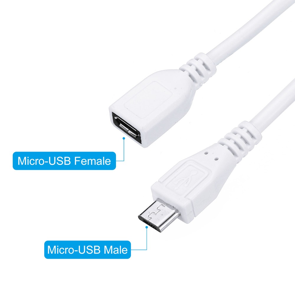 2pcs Micro-USB Extension Cable with ON/Off Switch Extension Power Cords Adapter