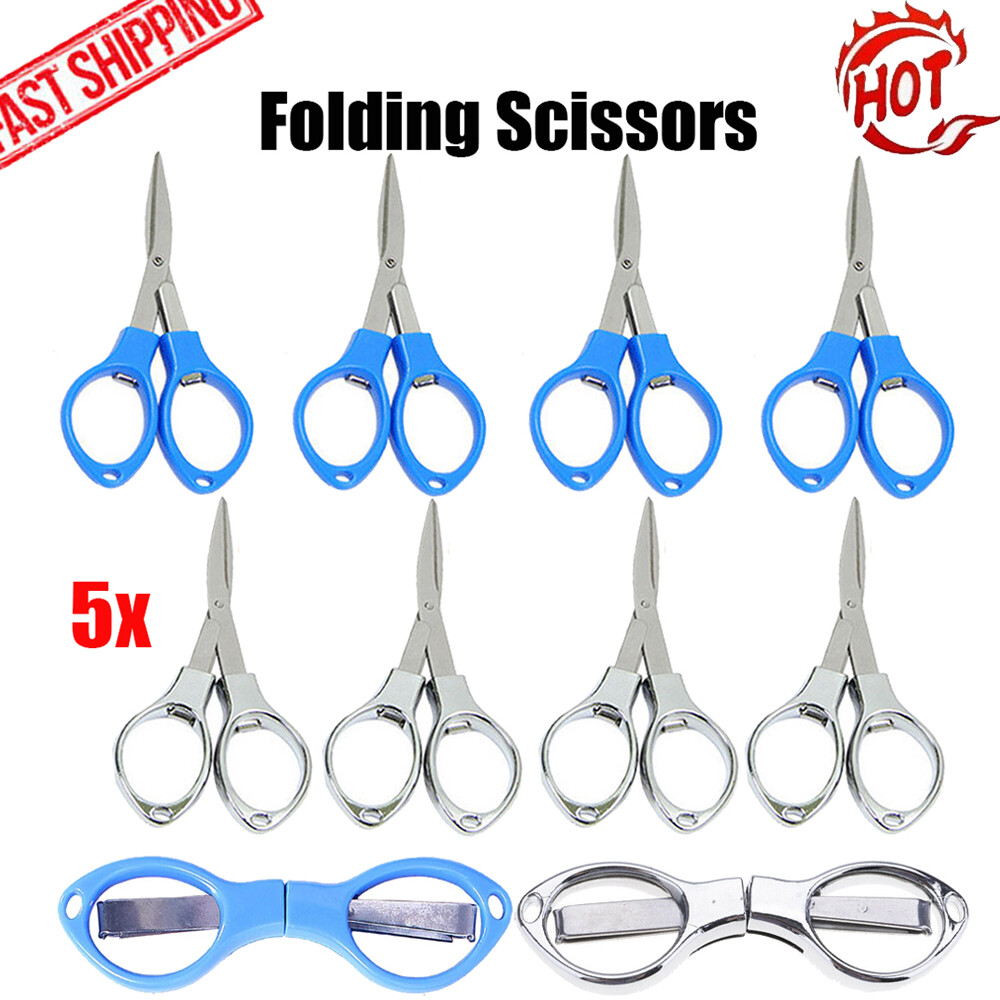 5PCS Mini Handy Folding Scissors Travel Pocket Multi User EDC