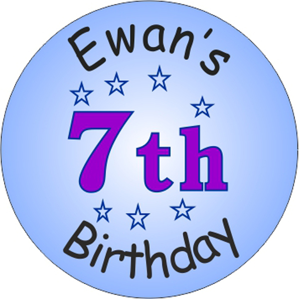 48 Personalised birthday stickers - name & age