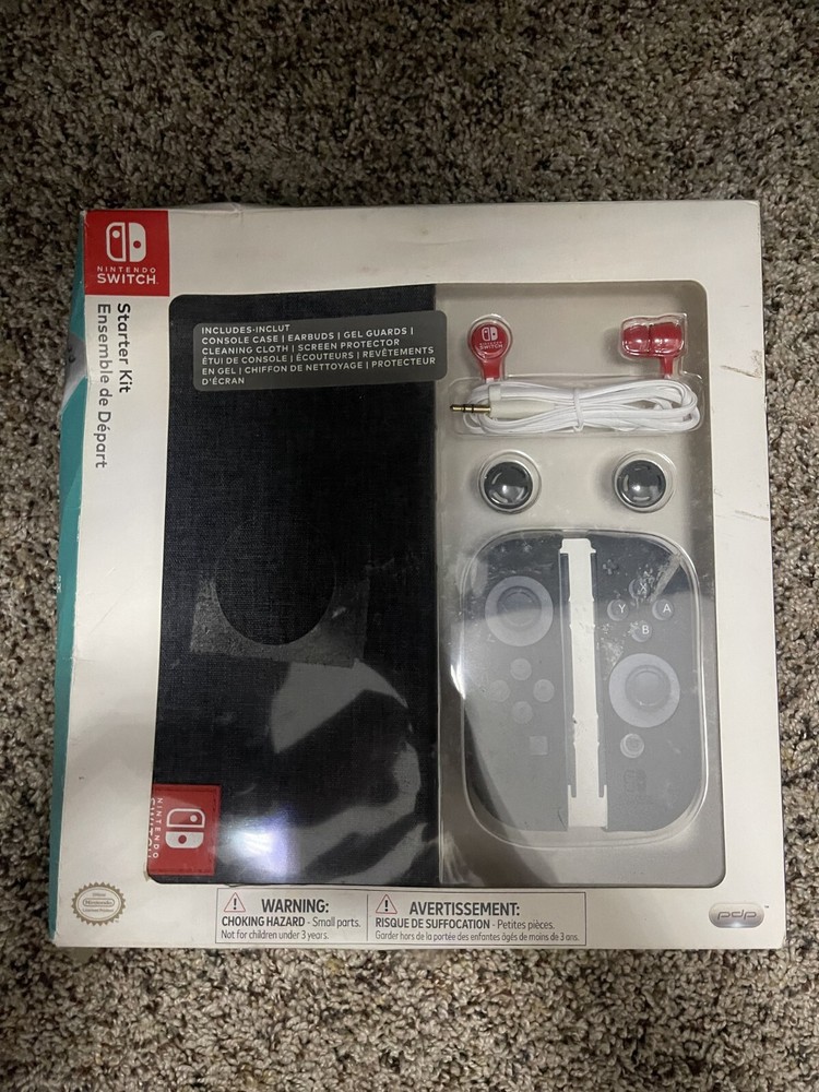 Nintendo Switch Starter Kit With Travel Case, Screen Protector New/Damaged Box