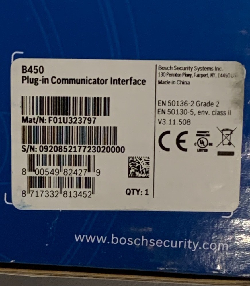 BOSCH B450 Conettix Plug-In Communicator Interface