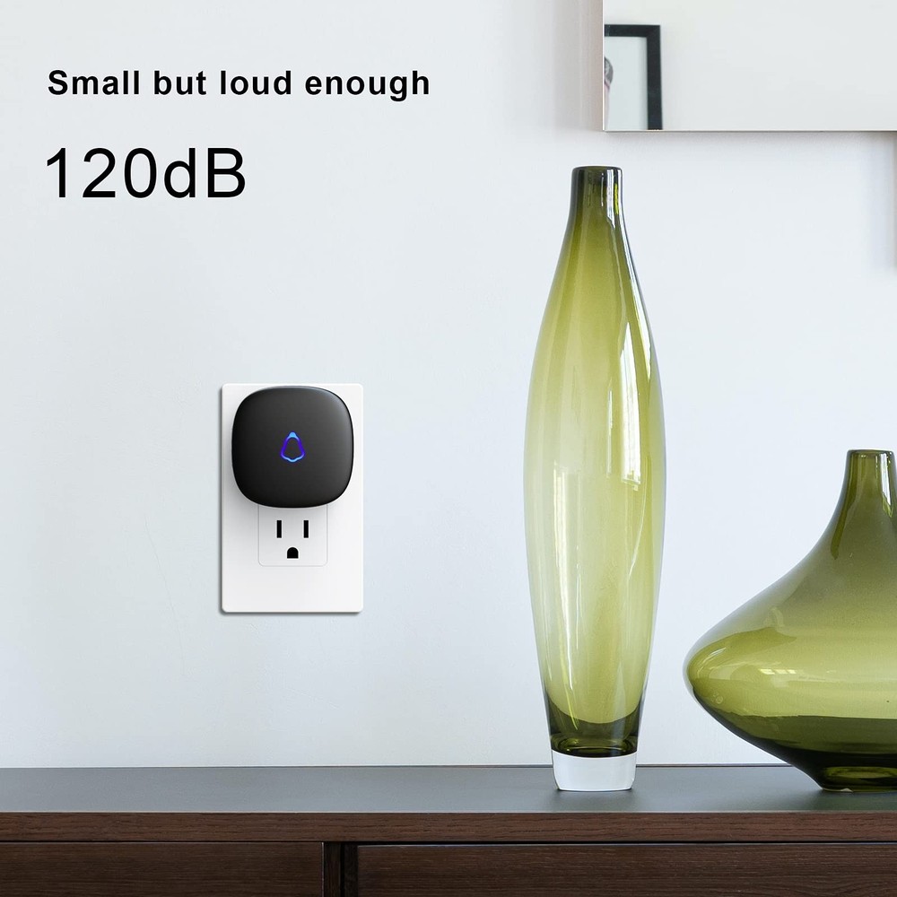 SECRUI Wireless Doorbell, Easy installation, 1 receiver 1 button, Black