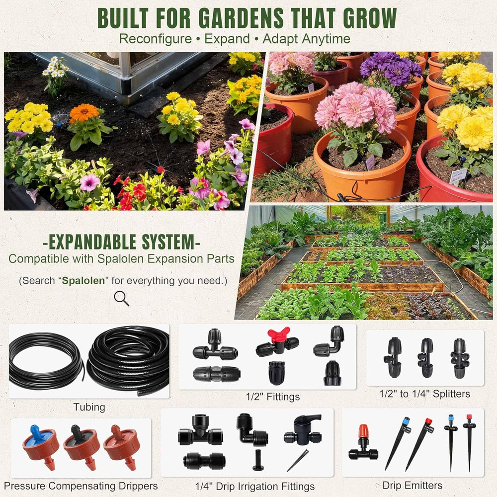 Push-To-Connect Drip Irrigation System Adjustable Irrigation System for Garden R