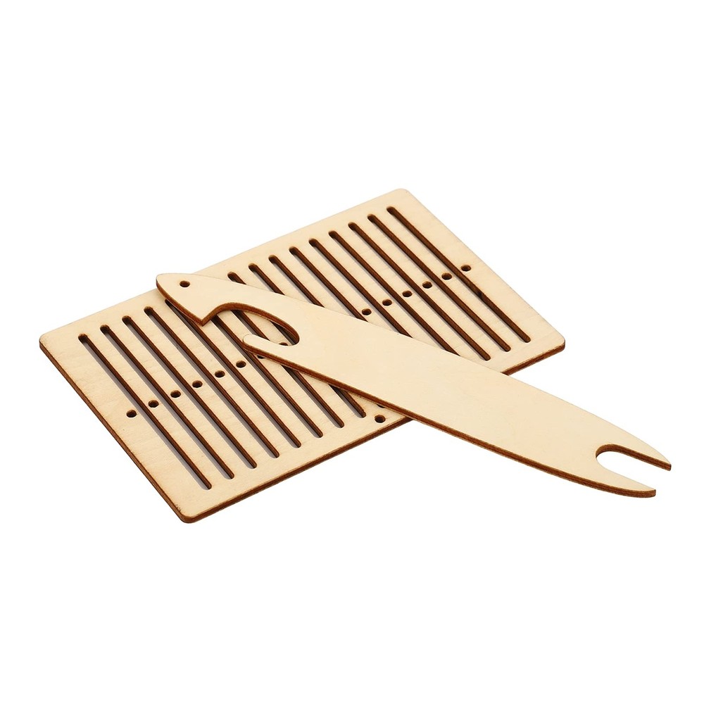 Wooden Weaving Kit with Heddle & Shuttle Backstrap Tools for Beginners Home Craf