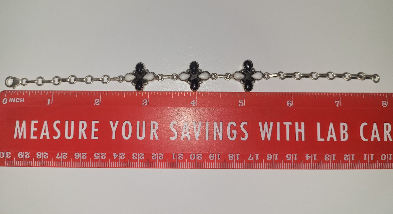 White Buffalo - Sterling Silver 925 bracelet - handmade - full silver back - 8"