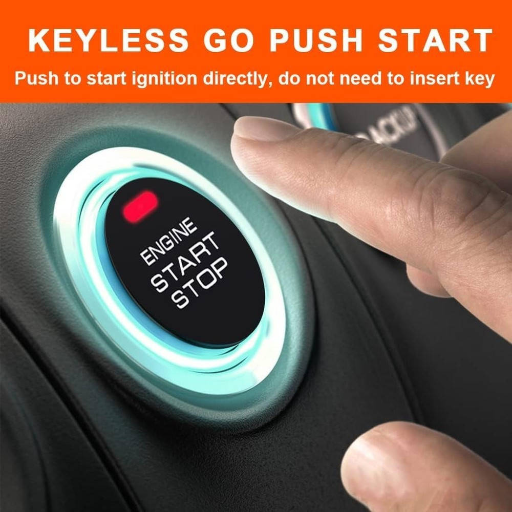 Car Security Alarm System Keyless Entry Remote Start Push Button Auto-Lock