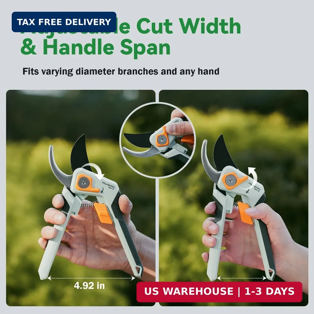 PrunePro Pruning Shears Gardening Scissors Set Professional Hand Pruner Sharp St