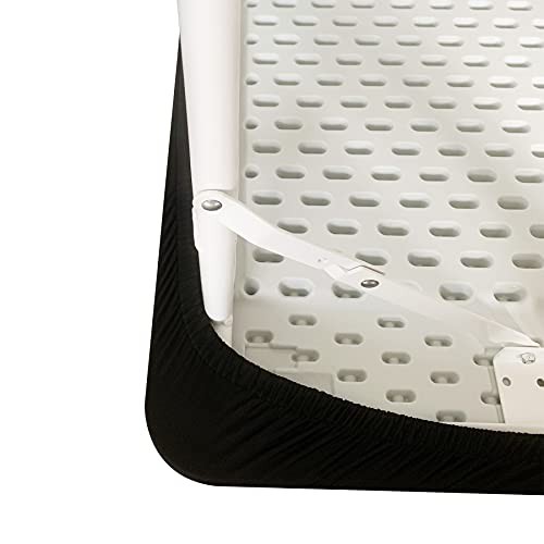 2 Pack Cocktail Fitted Spandex Stretch Square Table Covers 34x34 inch Black