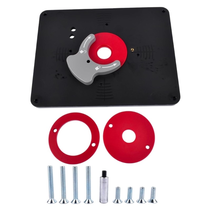 Practical Predrilled Router Table Insert Plate Set Includes Mounting Hardware