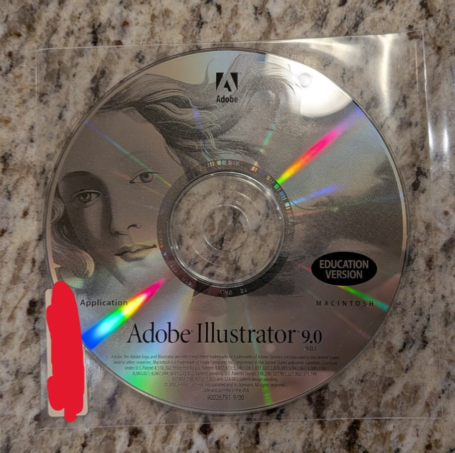 Adobe Illustrator 9.0 Windows CD with Serial Number