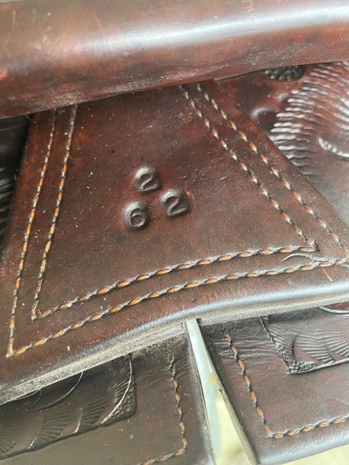 Used/Vintage 1960's G. H. Vaught 15" tooled leather Western saddle US made