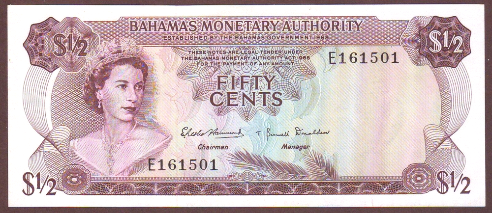 BAHAMAS 50 Cents 1968 UNC
