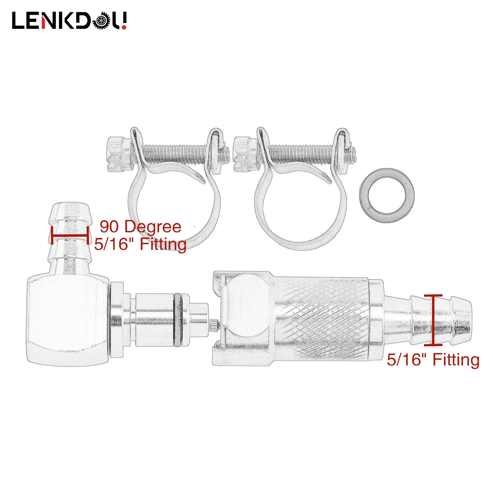 5/16" Gas Tank Fuel Line Hose Quick Release Connect Disconnect Coupling Kit Set