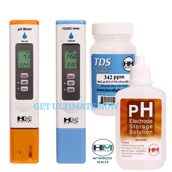 HM Digital COM-80 + PH-80 + PH-STOR + C342 COMBO - PH/TDS/EC/PPM Meter
