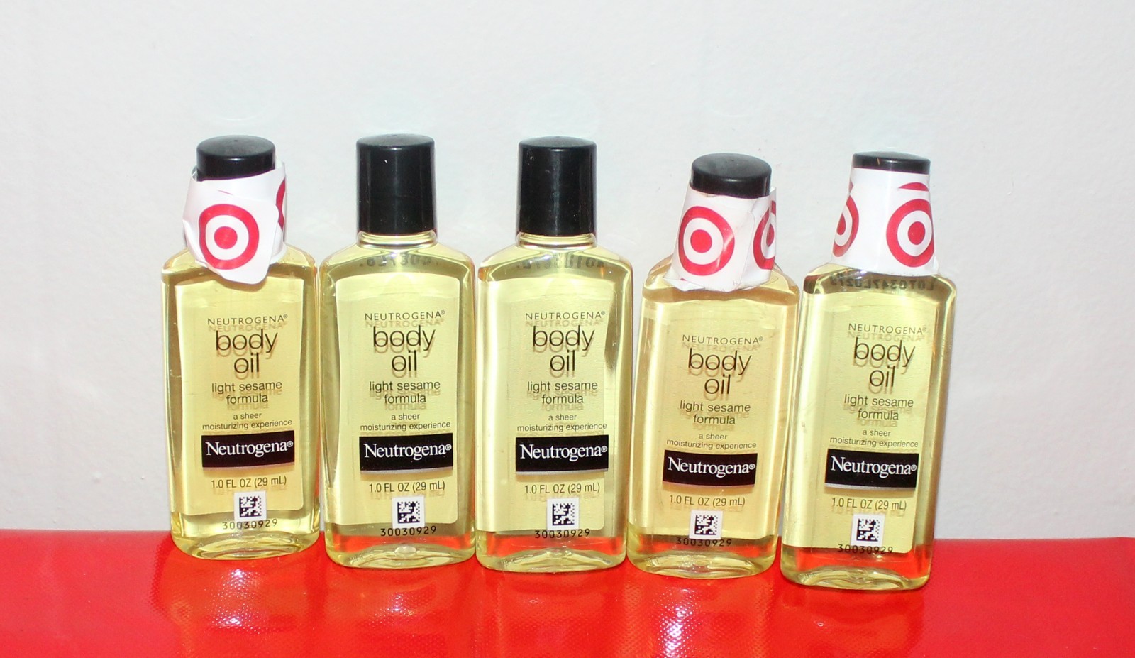 5~MINI~Neutrogena Light Sesame Formula Body Oil Mini Travel Size TSA USA Made