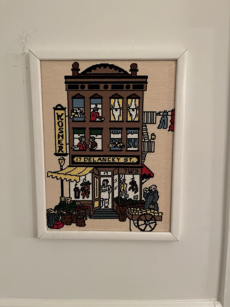 Judaica needlepoint Picture