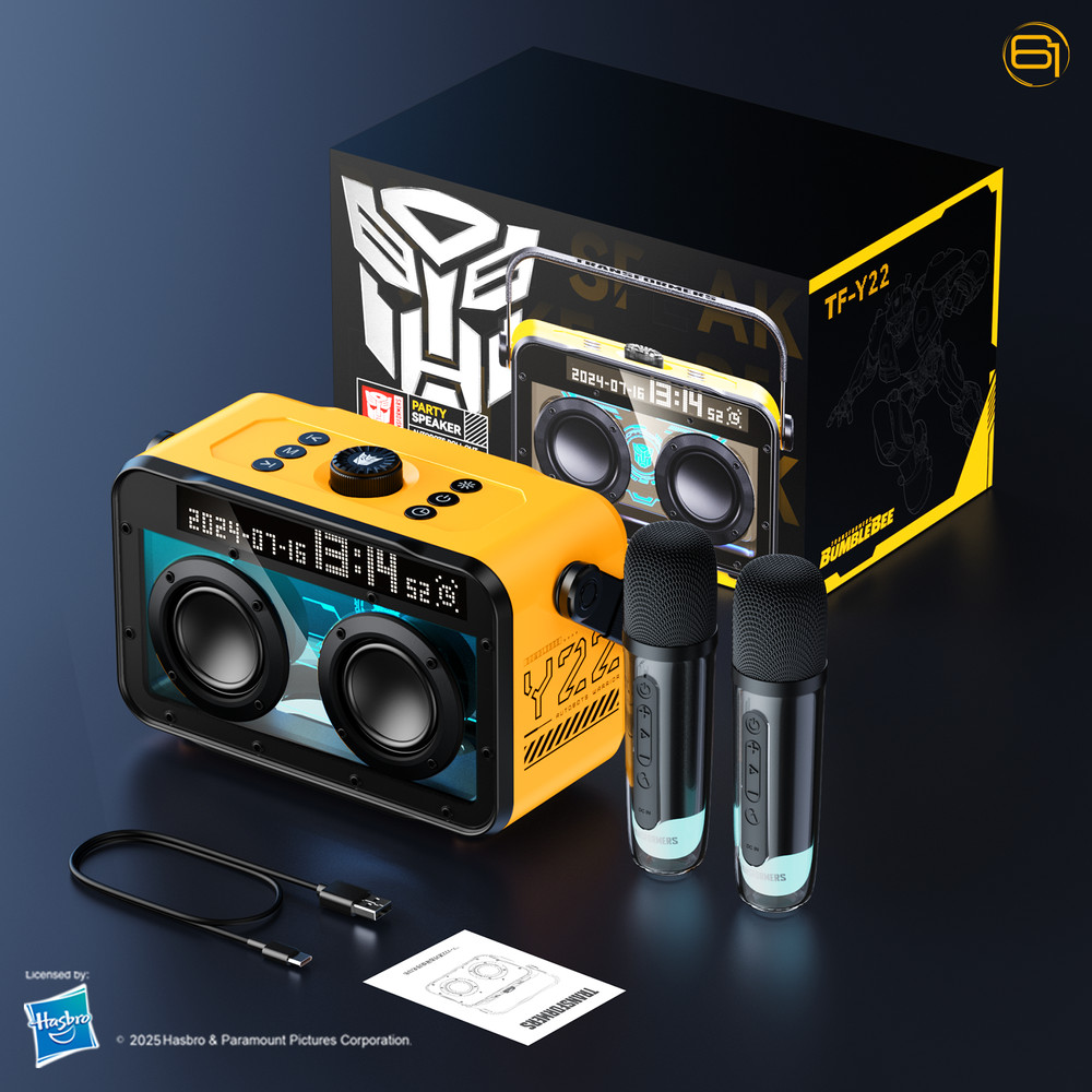 Transformers TF-Y22 Karaoke Party Bluetooth Speaker + 2 Microphones - Bumblebee™