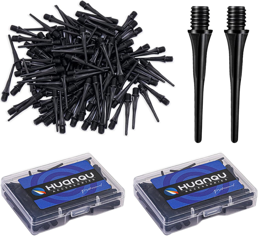 200Pcs Dart Points Soft Tip Dart Tips with 2 Storage Cases, 2BA Plastic Dart Tip