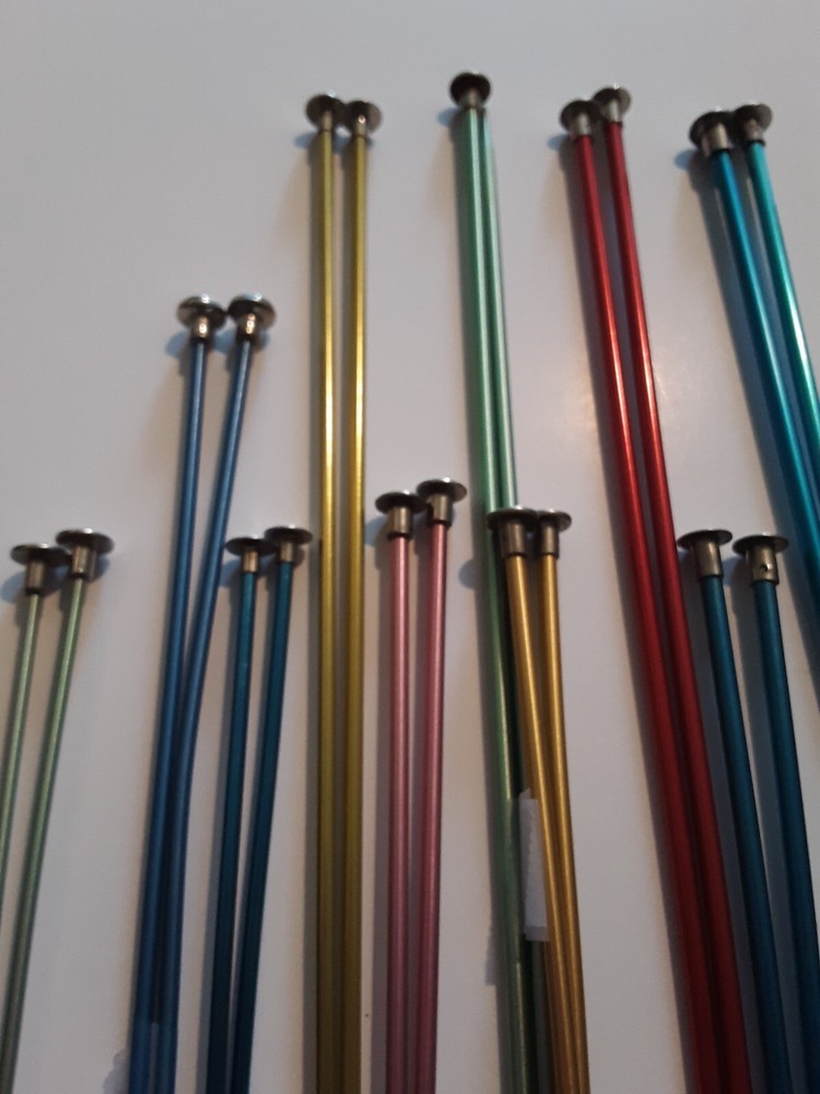 21 Complete Sets Single Point Knitting Needles Boye, Bates, 14", 10"