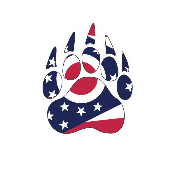 Ohio State Shaped Bear Print Sticker Decal