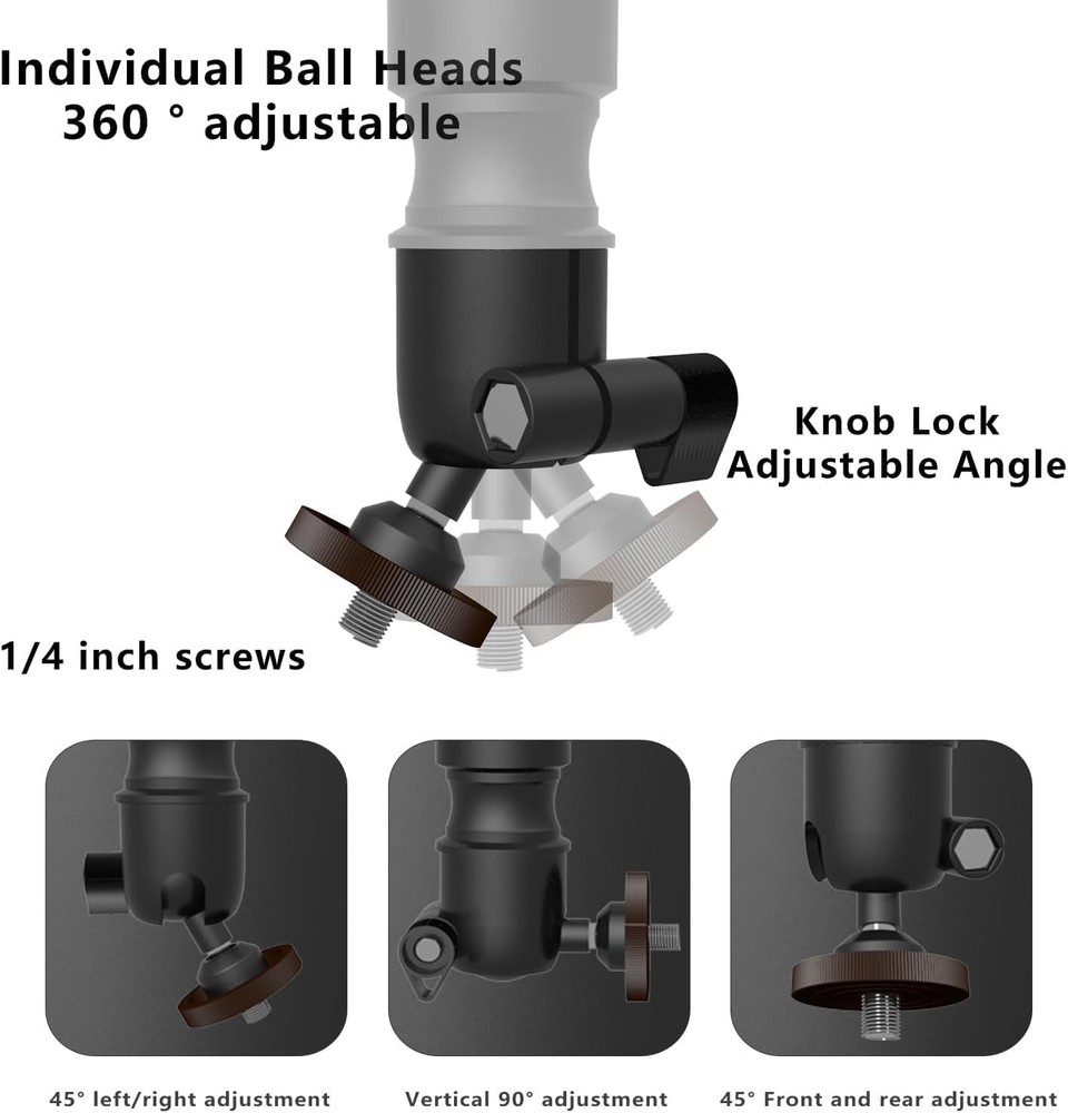 Projector Ceiling Mount, Universal Adjustable Height 14-20 inch, 360° Rotatio...