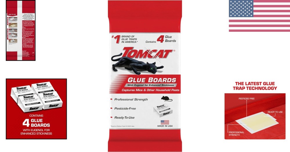 Extra-Large Capture Glue Boards with Eugenol - Mouse & Insect Traps (4 Pack)