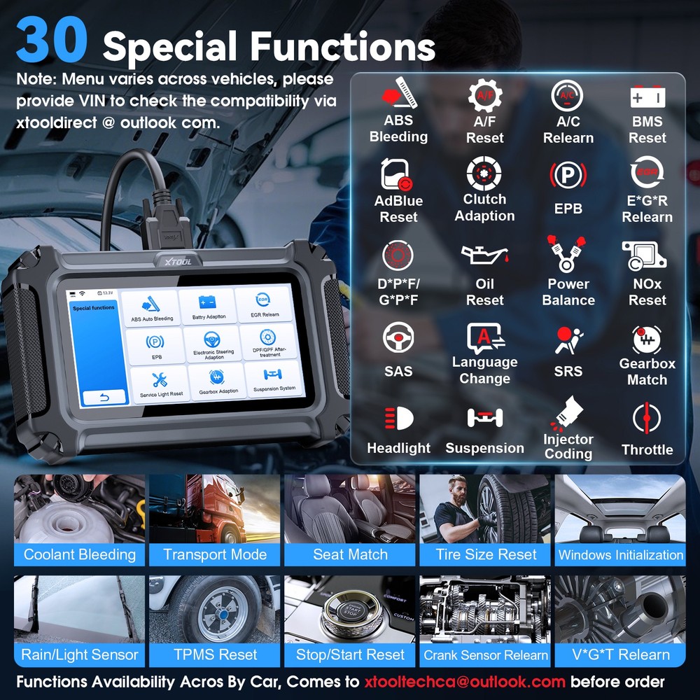 2025 XTOOL D6S OBD2 Scanner Full System Diagnostic Tool 30 Reset Code Reader FCA