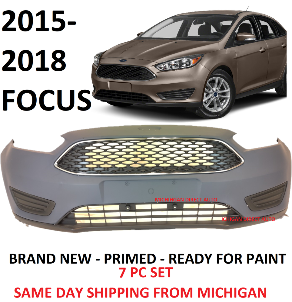 2015 2016 2017 2018 Ford Focus Front Bumper COVER COMPLETE GRILL LOWER UPPER
