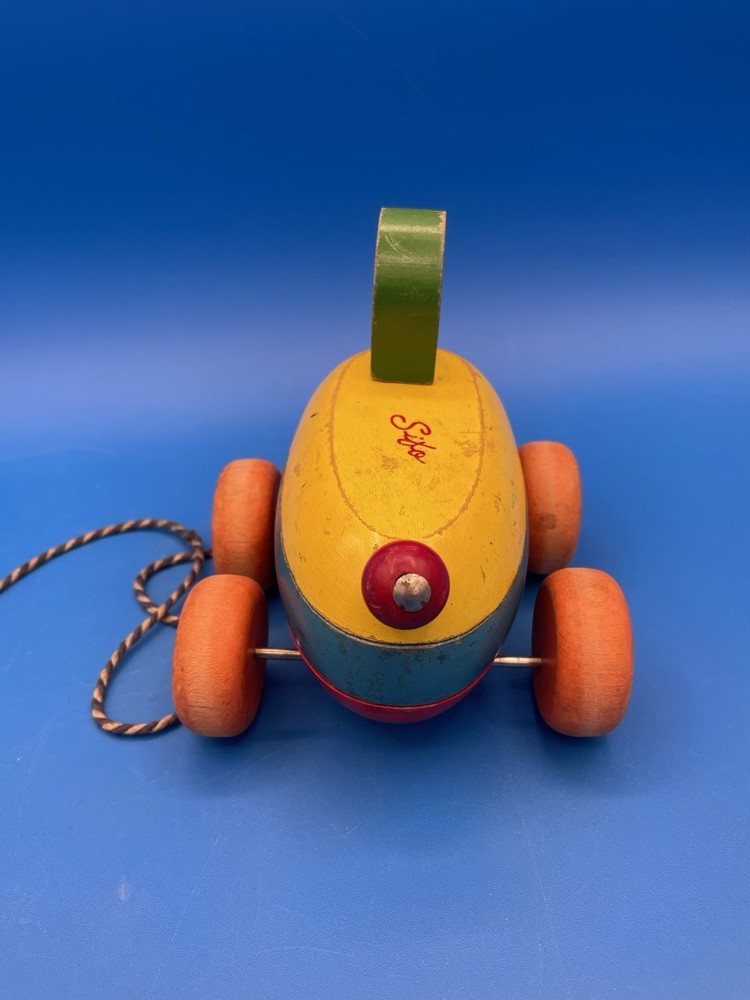Vintage Stacking Toy Sifo String Pull Duck Wooden 1960’s Waddles when pulled