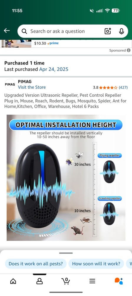 Electronic Pest Repeller Plug-In for Home Use Ultrasonic