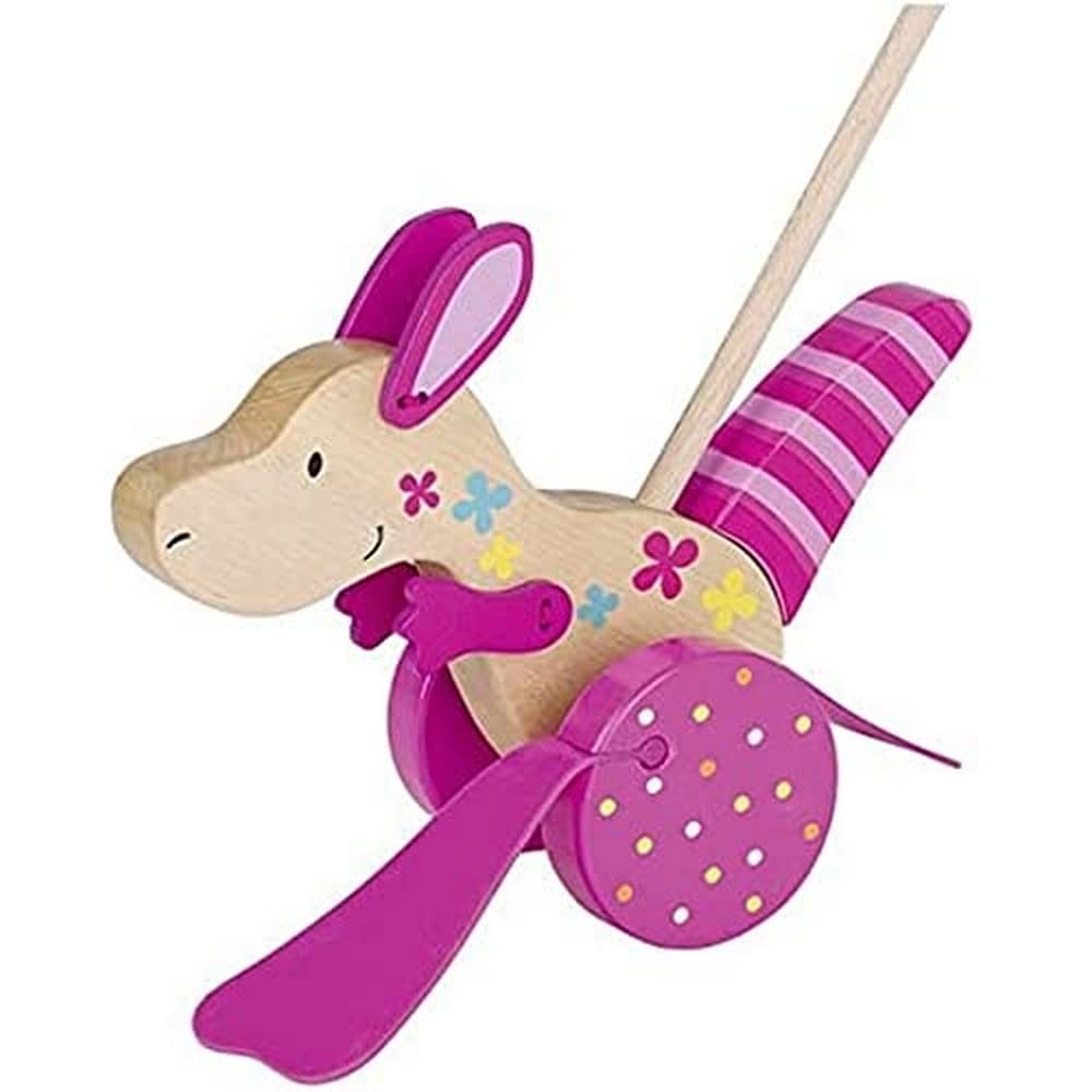 GOKI 54912 Kangaroo Push-Along Toy, Mixed