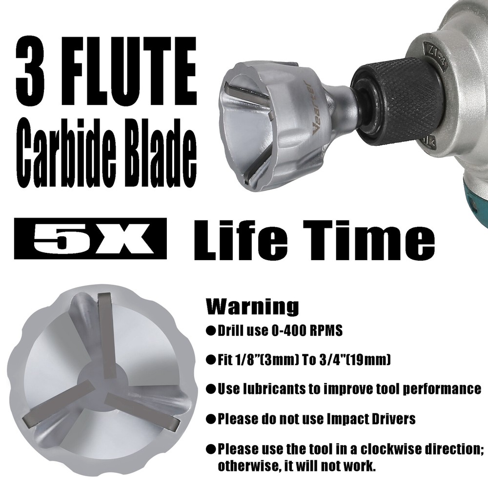 Deburring External Chamfer Remove Tool Hex Shank Thread Repair Tool 1/8"-3/4"